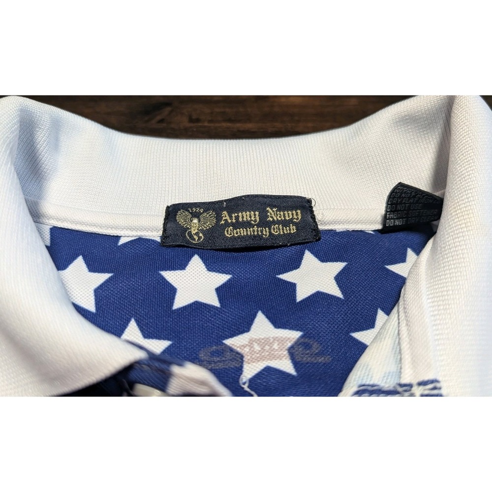 🇺🇸 Army Navy Country Club Men's Golf Polo AOP Flag USA Size Medium Performance - Picture 2 of 6